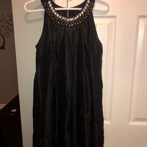 formal black dress.